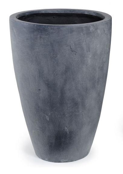 Fiberglass Tapered Cylinder Planter w/ Lead Finish