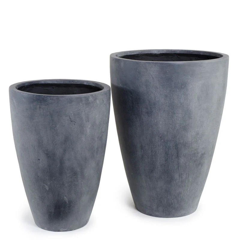 Fiberglass Tapered Cylinder Planter w/ Lead Finish