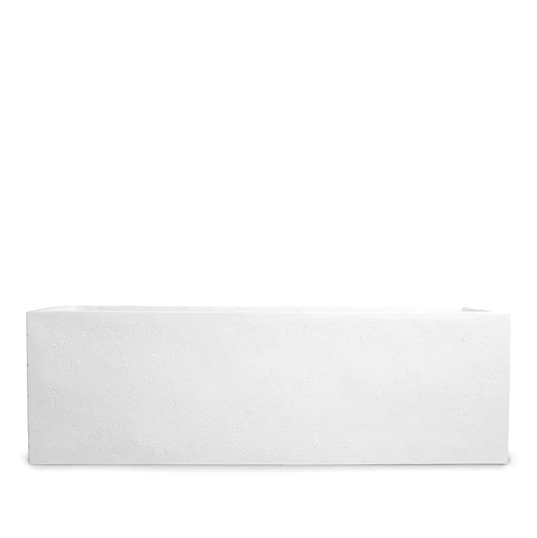 Fiberglass Trough Planter w/ White Stone Finish