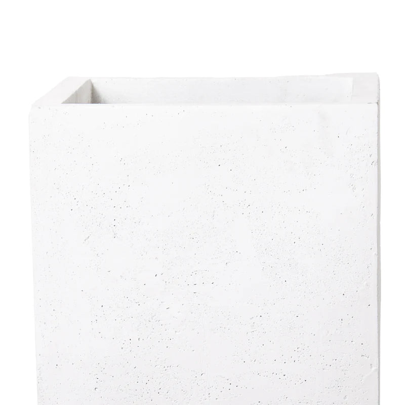 Fiberglass Column Planters w/ White Stone Finishn