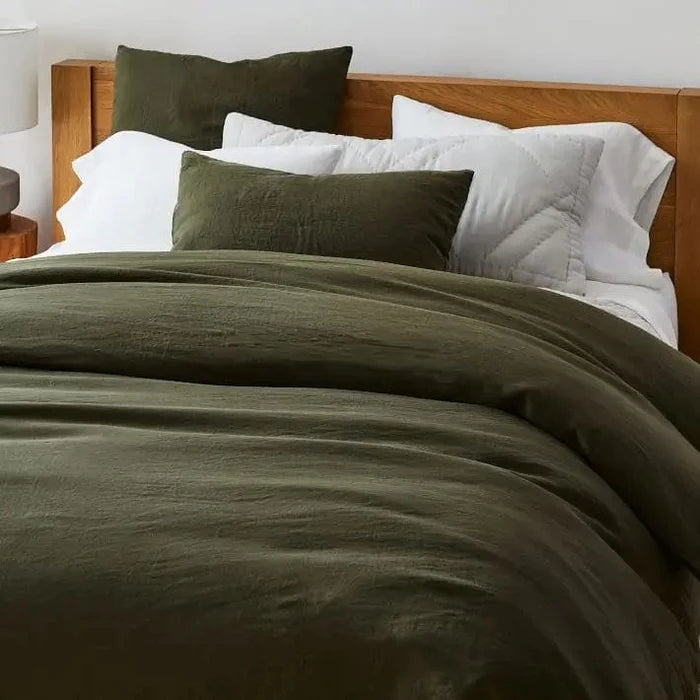 Evergreen King Linen Bedding (Sheets & Duvet)