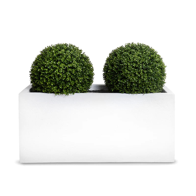 Fiberglass Trough Planter w/ White Stone Finish