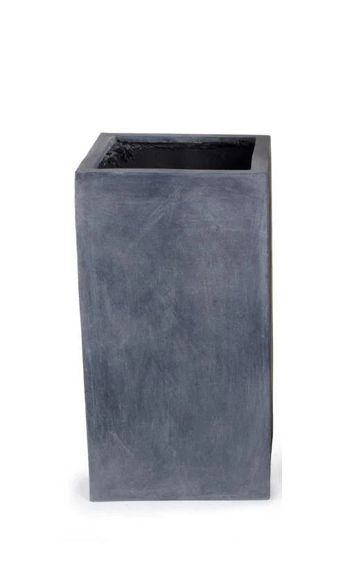 Fiberglass Column Planter w/ Lead Finish