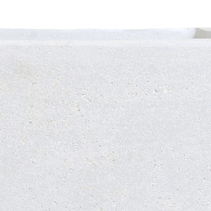 Fiberglass Cube Planter w/ White Stone Finish