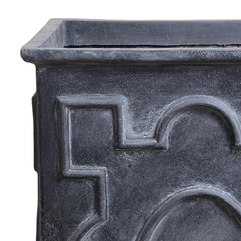 Fiberglass Decorative Column Planter with Lead Finish - 24"W