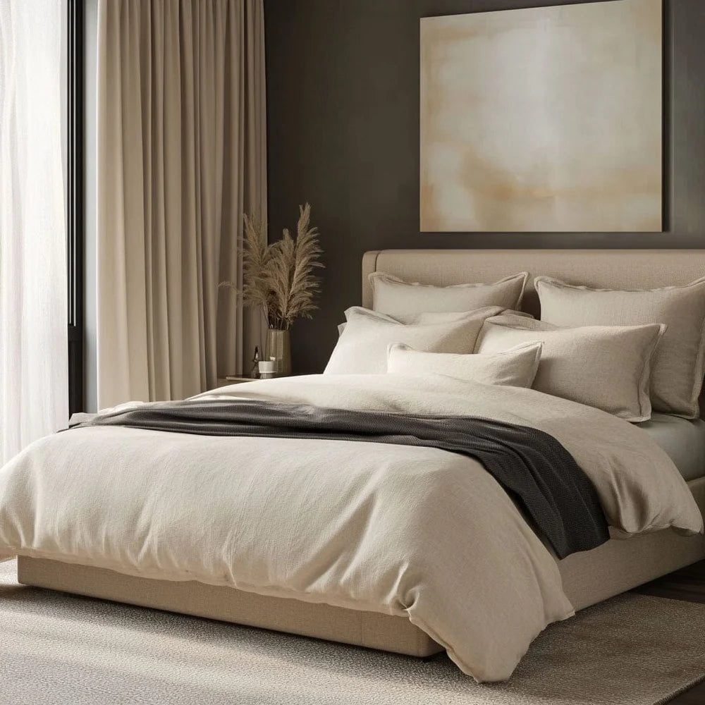 Flax King Linen Bedding (Sheets & Duvet Set)
